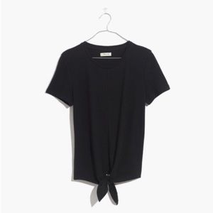 Madewell Black Tie Front Tee - Size XS